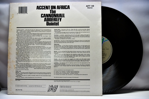 Cannonball Adderley [캐논볼 애덜리]‎ - Accent On Africa - 중고 수입 오리지널 아날로그 LP