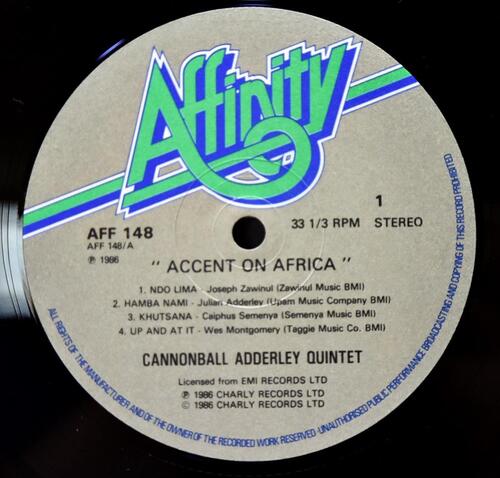 Cannonball Adderley [캐논볼 애덜리]‎ - Accent On Africa - 중고 수입 오리지널 아날로그 LP