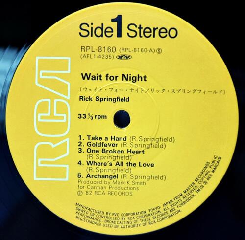 Rick Springfield [릭 스프링필드] – Wait For Night ㅡ 중고 수입 오리지널 아날로그 LP