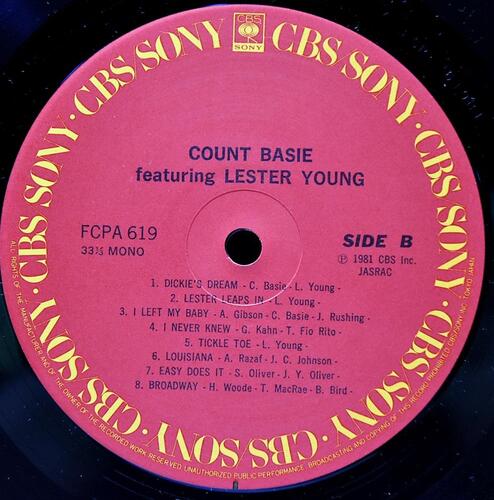 Count Basie, Lester Young [카운트 베이시, 레스터 영] – Count Basie Featuring Lester Young - 중고 수입 오리지널 아날로그 LP