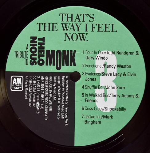 Various – That&#039;s The Way I Feel Now - A Tribute To Thelonious Monk - 중고 수입 오리지널 아날로그 2LP