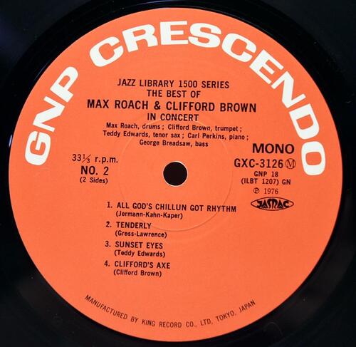 Clifford Brown &amp; Max Roach [클리포드 브라운, 맥스 로치] ‎- The Best of Max Roach and Clifford Brown in Concert - 중고 수입 오리지널 아날로그 LP