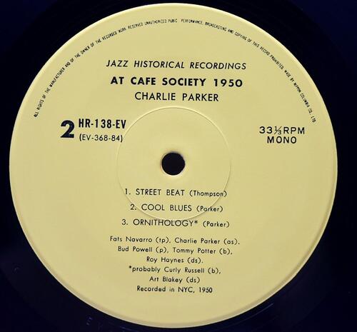 Charlie Parker [찰리 파커] – At The Cafe Society 1950 ㅡ 중고 수입 오리지널 아날로그 LP