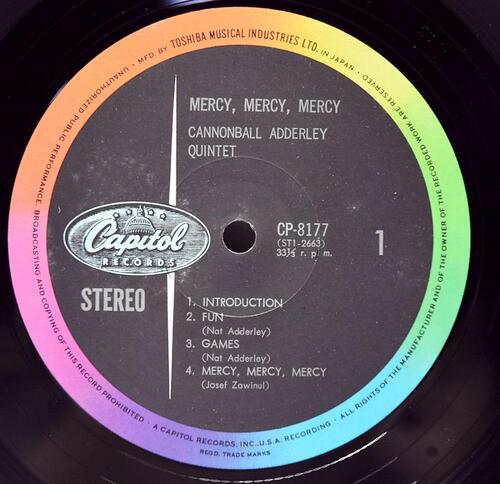 The Cannonball Adderley Quintet [캐논볼 애덜리] - Mercy, Mercy, Mercy! - Live At &quot;The Club&quot;- 중고 수입 오리지널 아날로그 LP