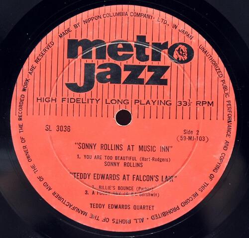 Sonny Rollins / Teddy Edwards With Joe Castro [소니 롤린스, 테디 에드워즈, 조 캐스트로] – At Music Inn / At Falcon&#039;s Lair - 중고 수입 오리지널 아날로그 LP