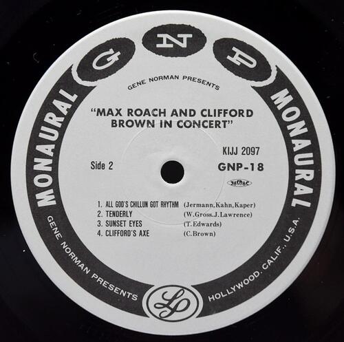 Gene Norman Presents Max Roach And Clifford Brown [맥스 로치, 클리포드 브라운] – In Concert - 중고 수입 오리지널 아날로그 LP