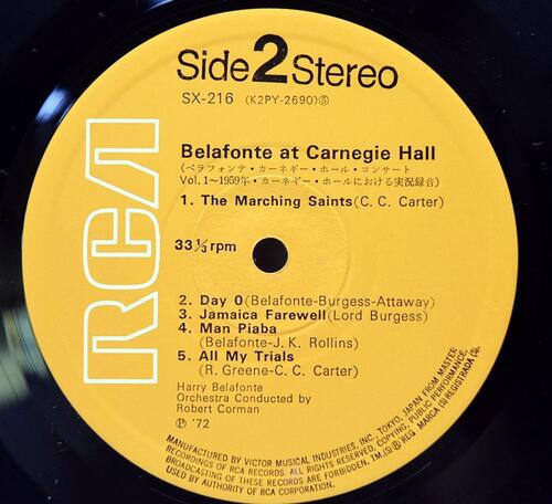 Harry Belafonte [해리 벨라폰테] – Belafonte At Carnegie Hall, Vol. 1 ㅡ 중고 수입 오리지널 아날로그 LP