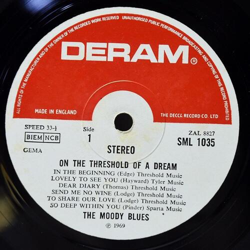 The Moody Blues [무디 블루스] - On The Threshold Of A Dream (UK Pressing) ㅡ 중고 수입 오리지널 아날로그 LP