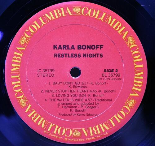 Karla Bonoff [칼라 보노프] - Restless Nights ㅡ 중고 수입 오리지널 아날로그 LP