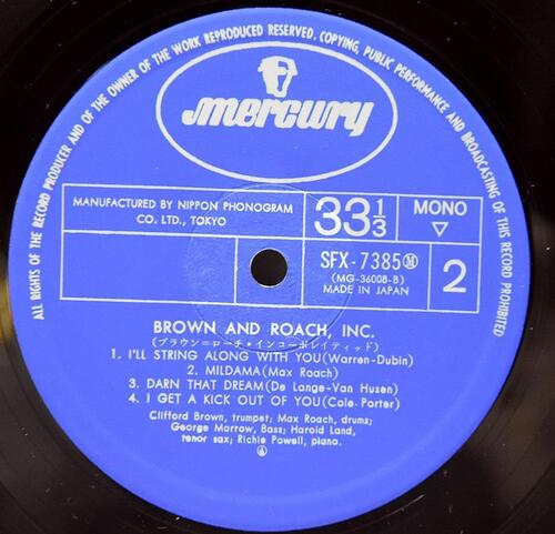 Clifford Brown and Max Roach [클리포드 브라운, 맥스 로치]‎ - Brown And Roach Incorporated - 중고 수입 오리지널 아날로그 LP