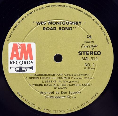 Wes Montgomery [웨스 몽고메리] – Road Song - 중고 수입 오리지널 아날로그 LP