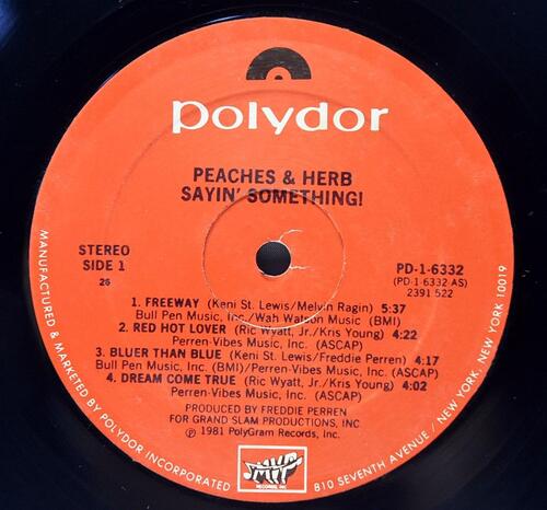 Peaches &amp; Herb [피치즈 &amp; 허브] – Sayin&#039; Something! ㅡ 중고 수입 오리지널 아날로그 LP