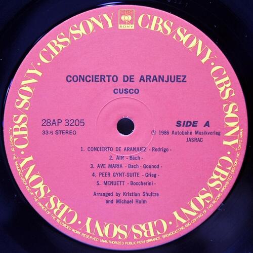 Cusco [쿠스코] – Concierto De Aranjuez ㅡ 중고 수입 오리지널 아날로그 LP