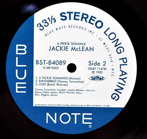 Jackie McLean [재키 맥린] – A Fickle Sonance - 중고 수입 오리지널 아날로그 LP