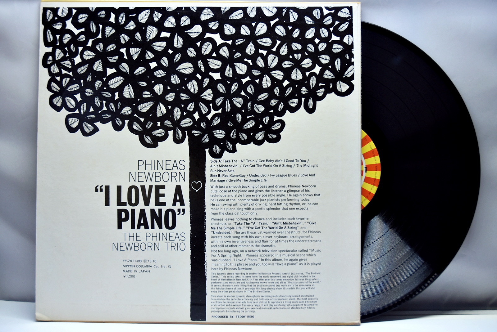 The Phineas Newborn Trio [파이니어스 뉴본 쥬니어] – I Love A Piano - 중고 수입 오리지널 아날로그 LP