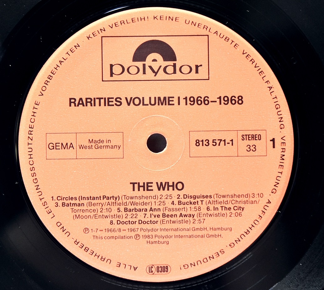 The Who [더 후] – Rarities Vol.1 &quot;1966-1968&quot; ㅡ 중고 수입 오리지널 아날로그 LP