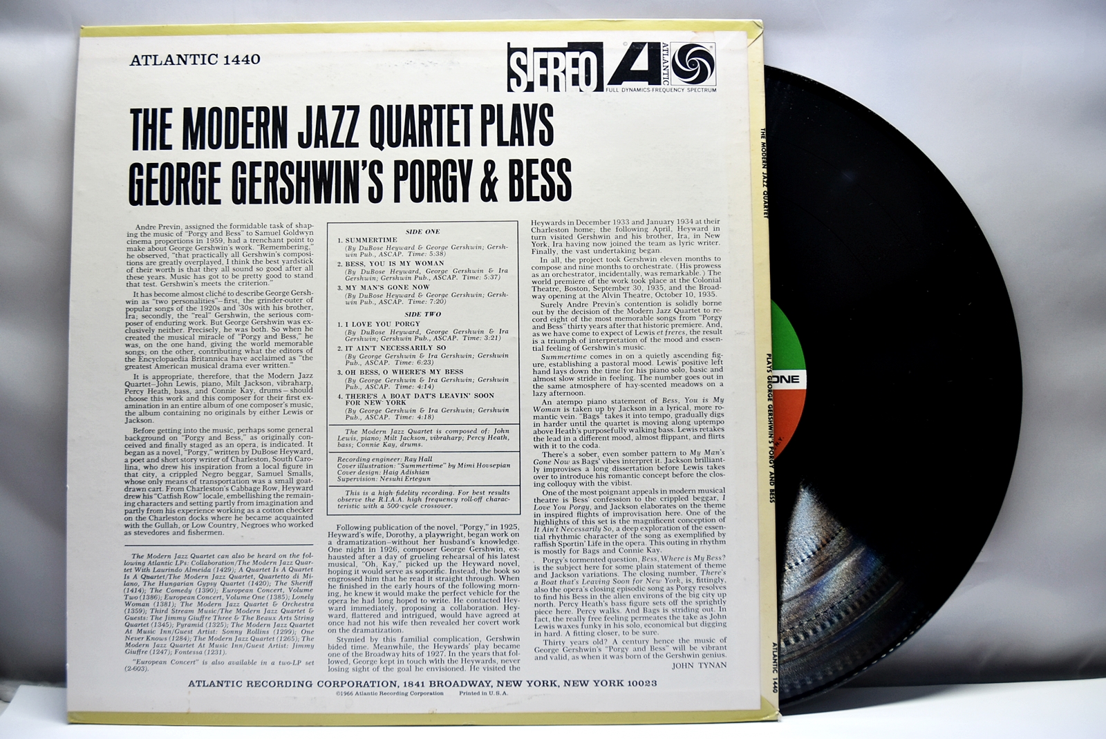 The Modern Jazz Quartet [모던 재즈 쿼텟]‎ - The Modern Jazz Quartet Plays George Gershwin&#039;s Porgy &amp; Bess - 중고 수입 오리지널 아날로그 LP