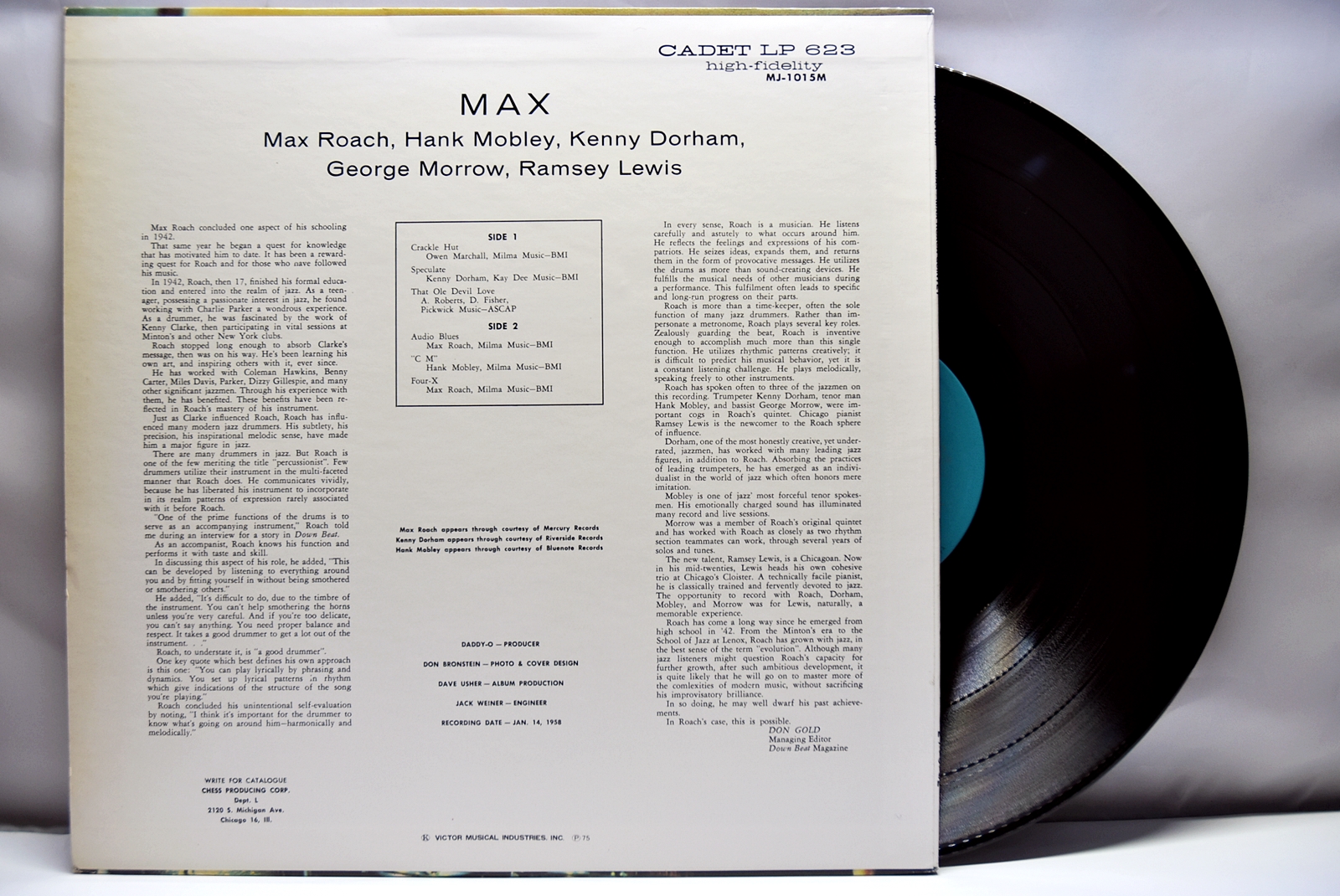 Max Roach Quintet [맥스 로치] ‎- &quot;Max&quot; - 중고 수입 오리지널 아날로그 LP