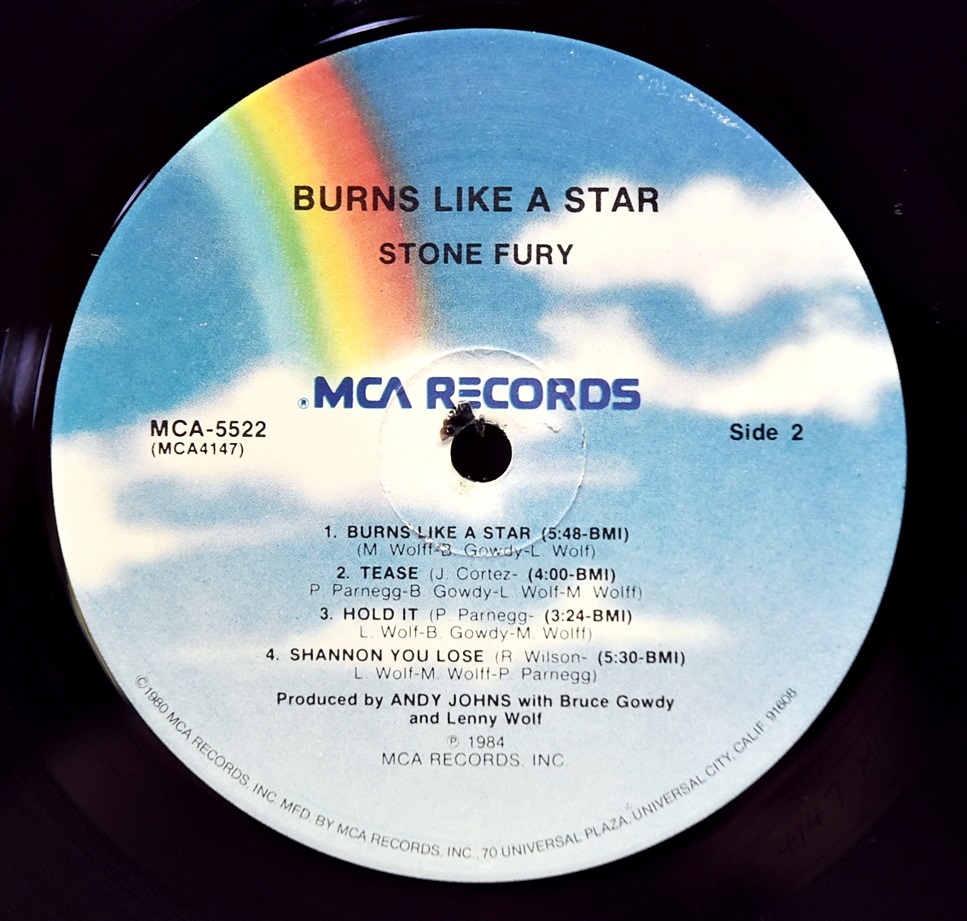 Stone Fury [스톤 퓨리] – Burns Like A Star ㅡ 중고 수입 오리지널 아날로그 LP