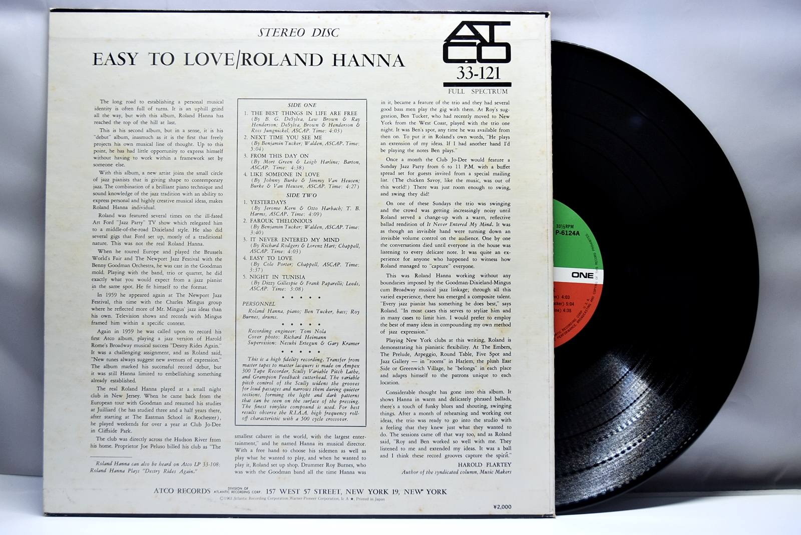 Roland Hanna [롤랜드 한나] – Easy To Love ㅡ 중고 수입 오리지널 아날로그 LP
