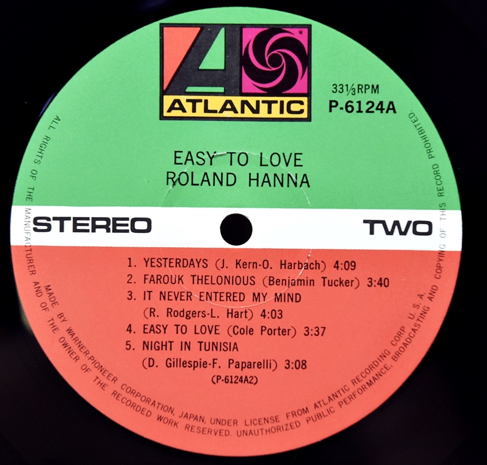 Roland Hanna [롤랜드 한나] – Easy To Love ㅡ 중고 수입 오리지널 아날로그 LP