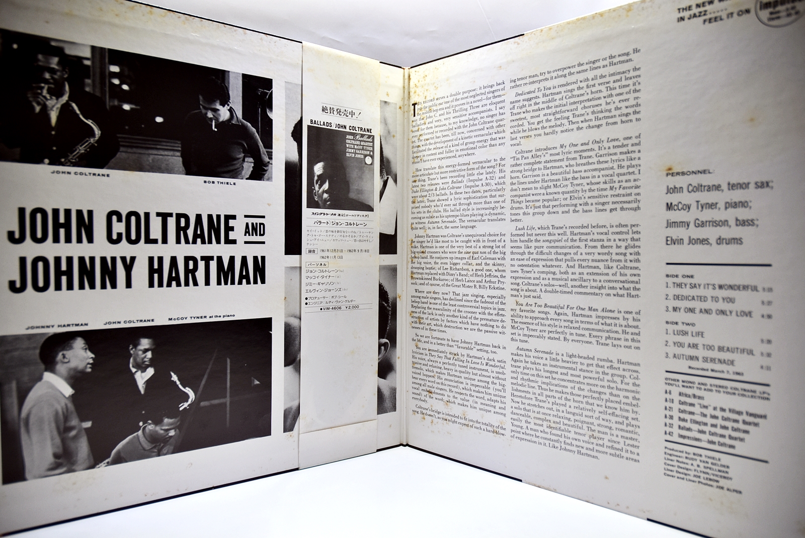 John Coltrane And Johnny Hartman [존 콜트레인, 조니 하트만] ‎- John Coltrane And Johnny Hartman - 중고 수입 오리지널 아날로그 LP