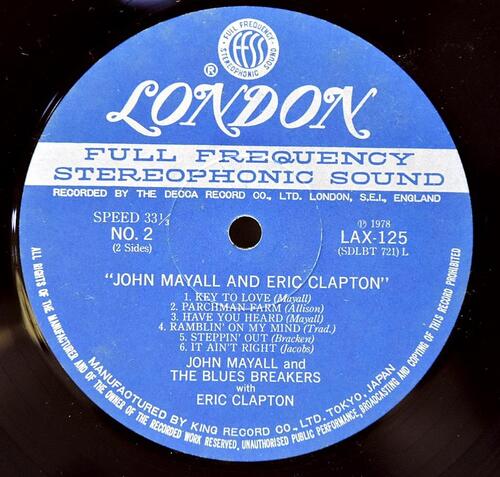 John Mayall with Eric Clapton [존 메이올, 에릭 클랩튼] – Blues Breakers ㅡ 중고 수입 오리지널 아날로그 LP