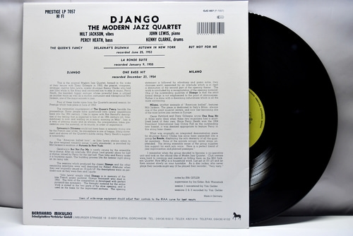 The Modern Jazz Quartet [모던 재즈 쿼텟]‎ - Django (German Pressing) - 중고 수입 오리지널 아날로그 LP