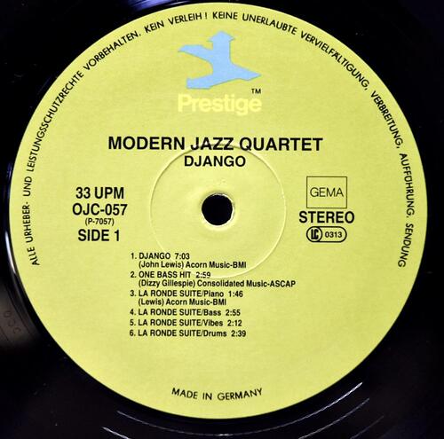 The Modern Jazz Quartet [모던 재즈 쿼텟]‎ - Django (German Pressing) - 중고 수입 오리지널 아날로그 LP