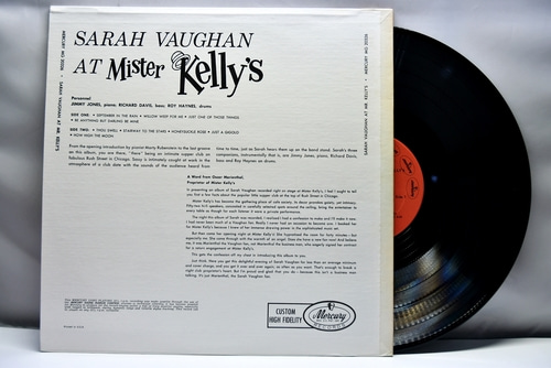 Sarah Vaughan and Her Trio [세라 본] - Sarah Vaughan At Mister Kelly&#039;s (USA Pressing) - 중고 수입 오리지널 아날로그 LP