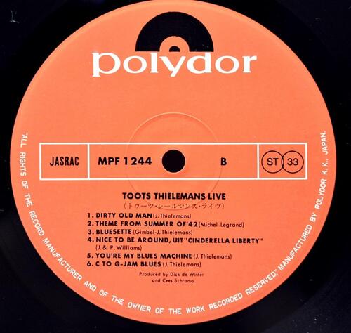 Toots Thielemans [투츠 틸레망] – Live - 중고 수입 오리지널 아날로그 LP