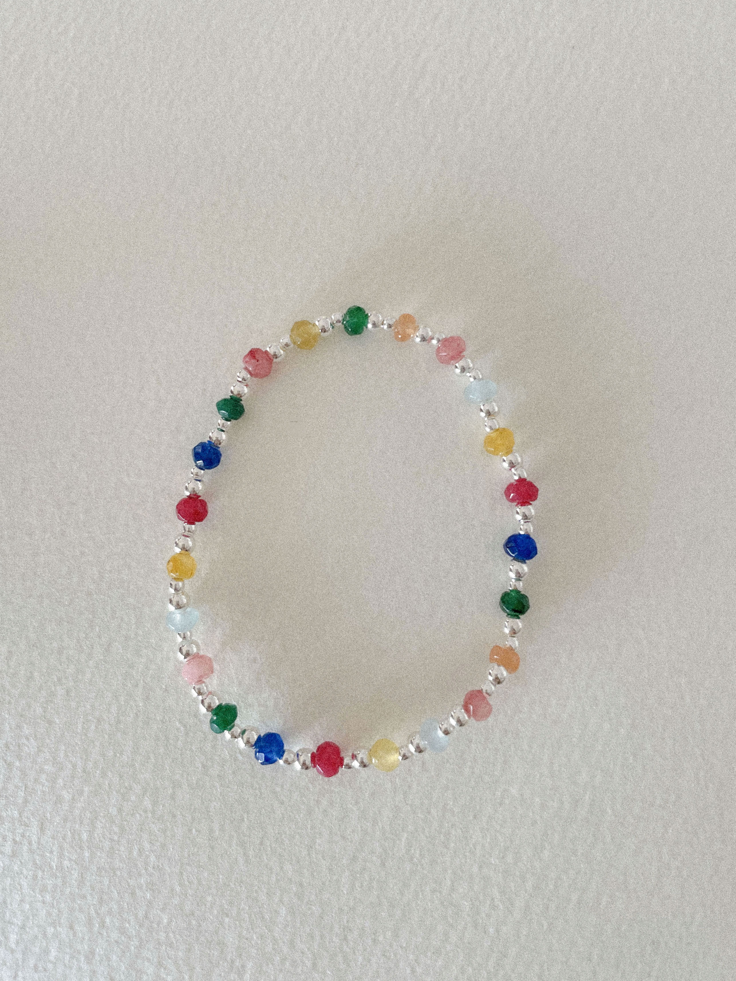 [당일발송/92.5 Silver]  Beads ball banding bracelet