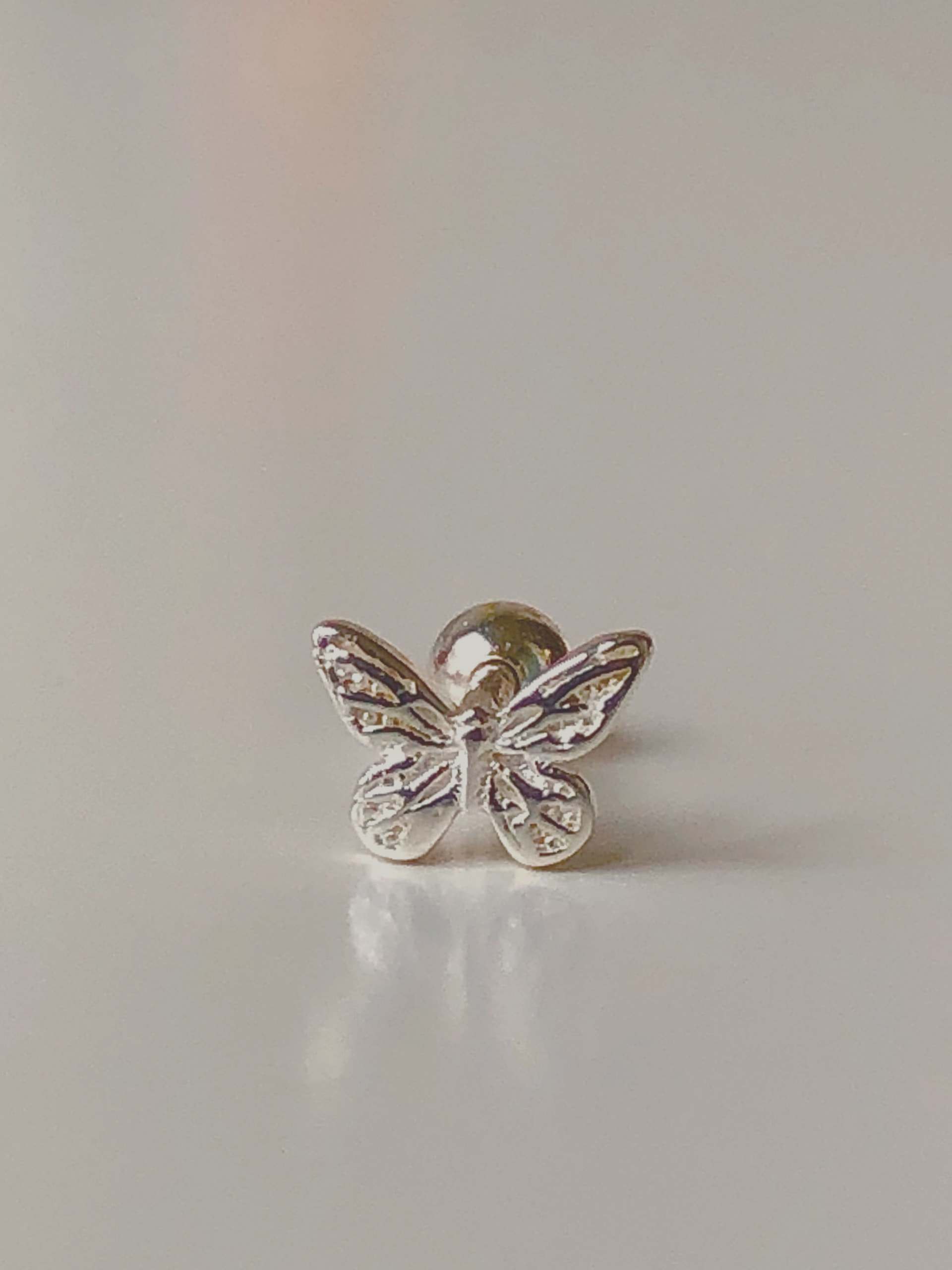 [92.5 Silver] butterfly piercing