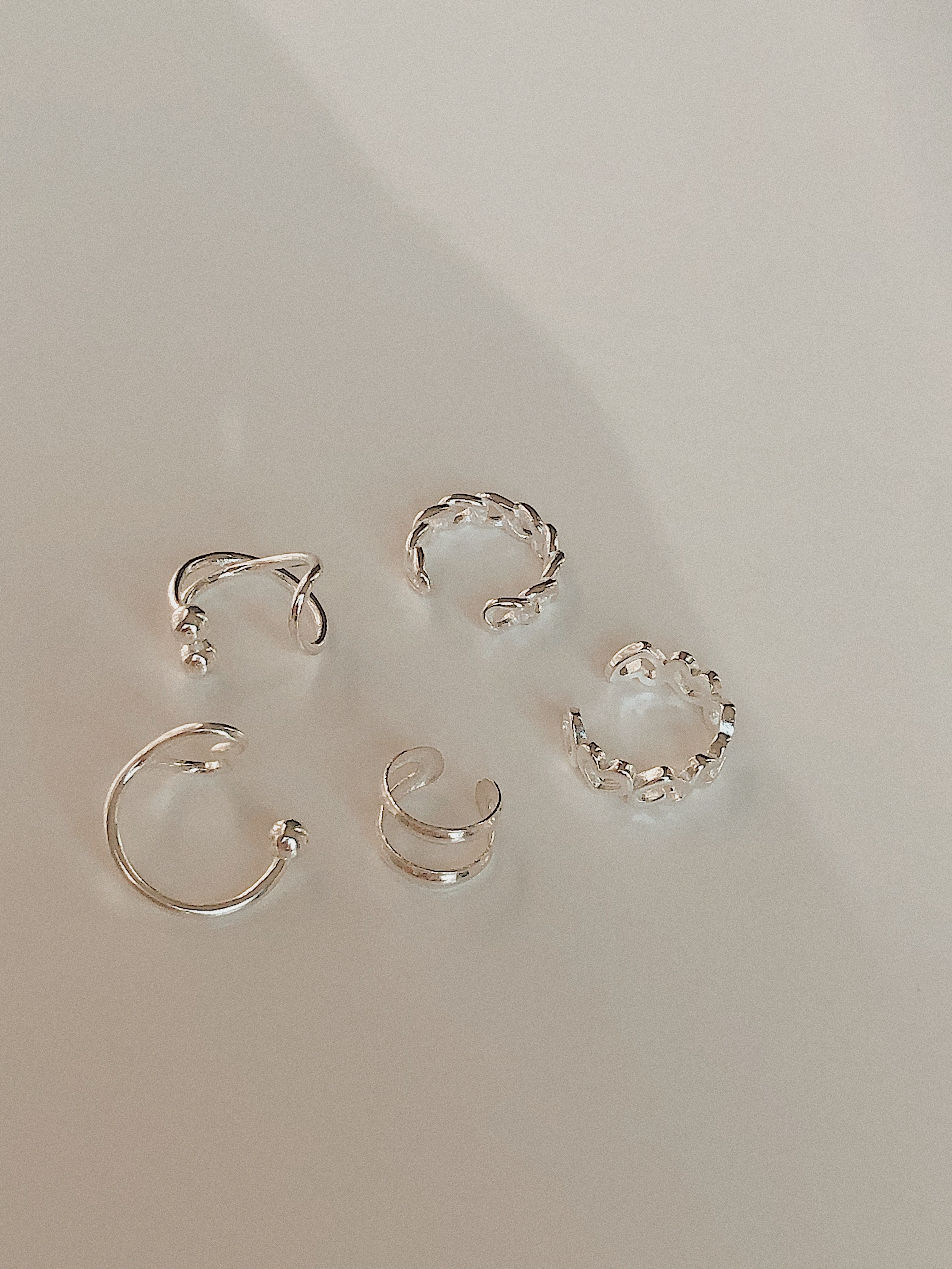 [92.5 Silver] Five kinds of earcuffs
