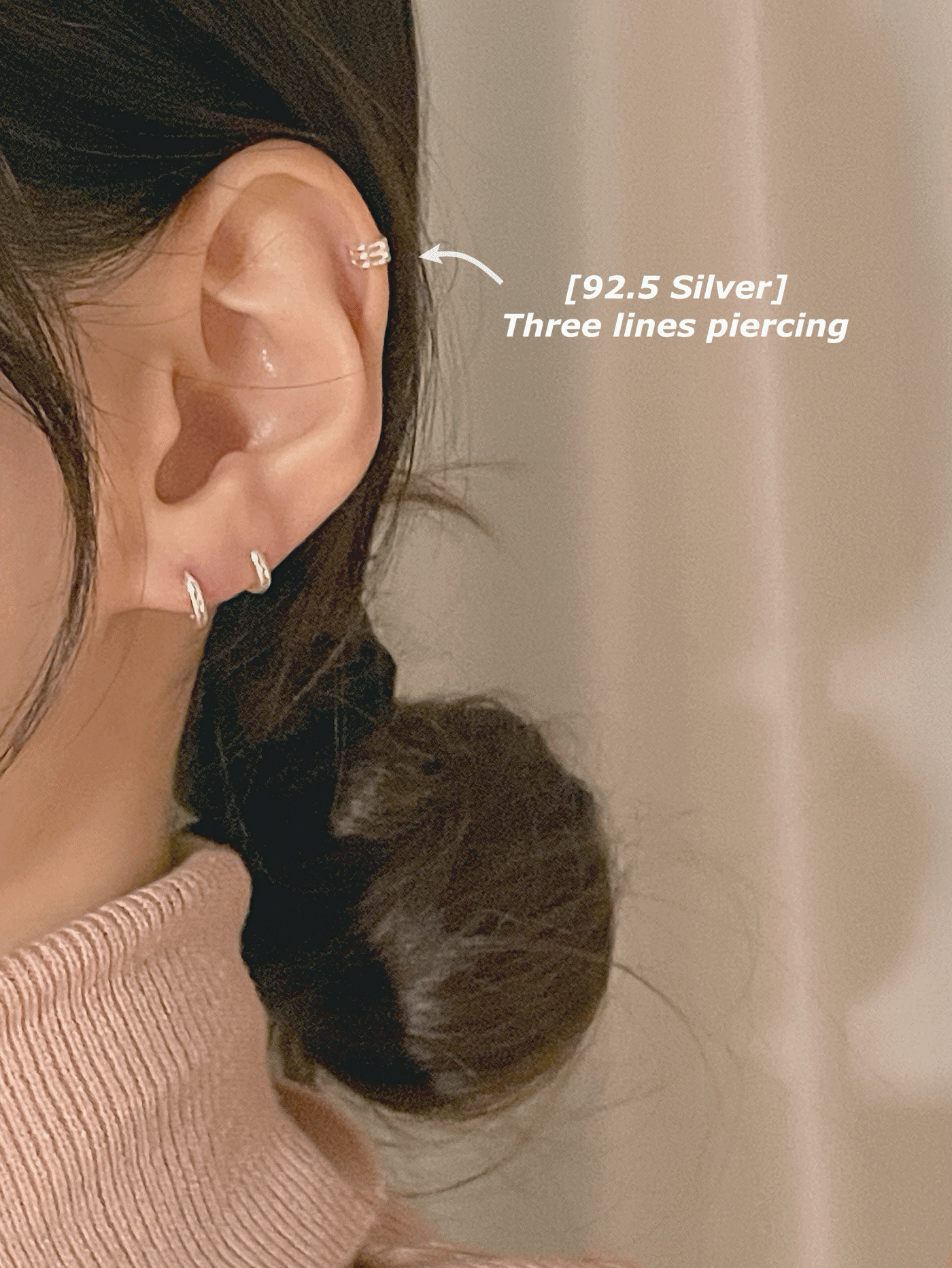 [92.5 Silver] Three lines piercing