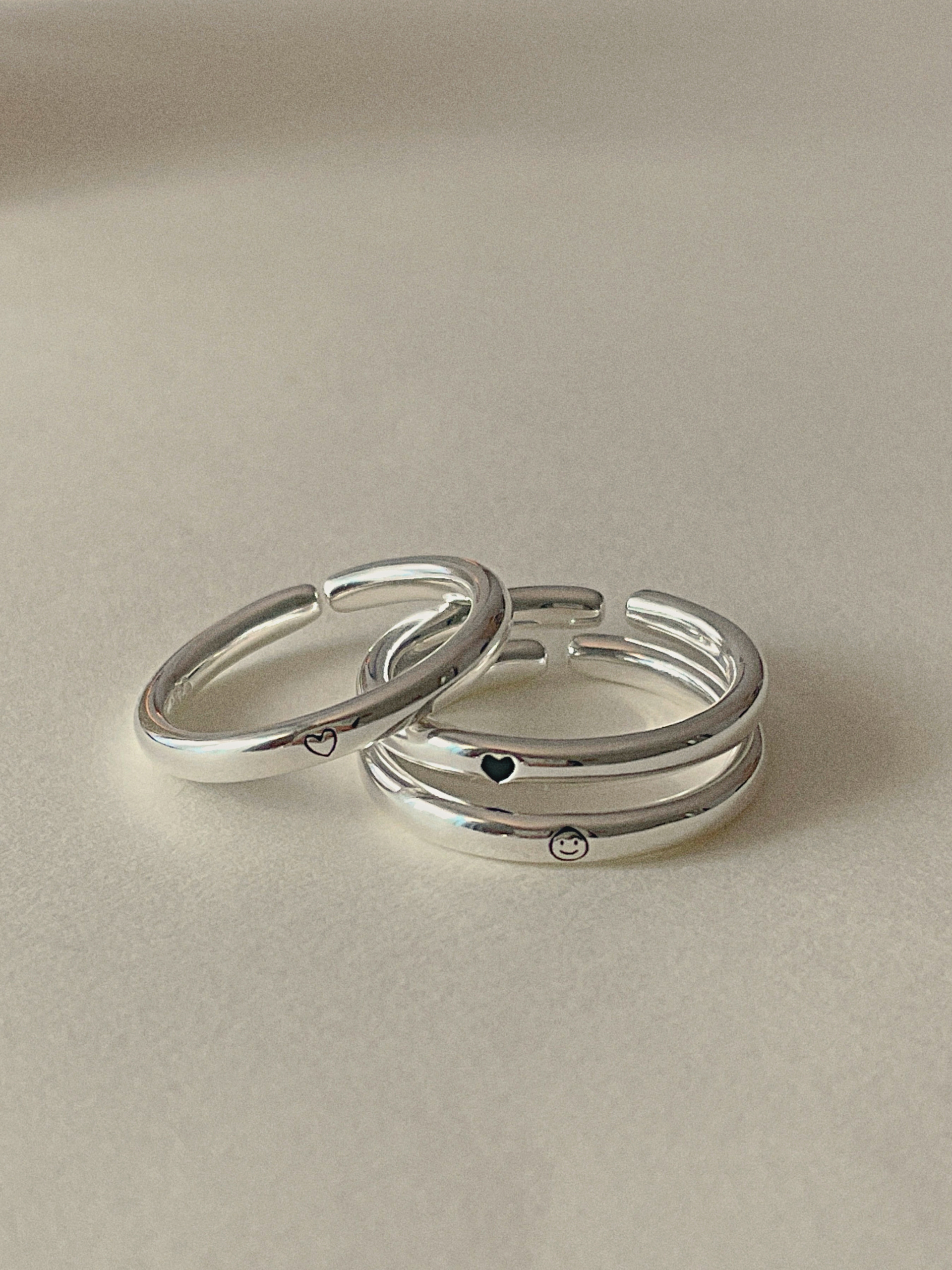 [당일발송/92.5 Silver] Simple imprinted ring (3type)