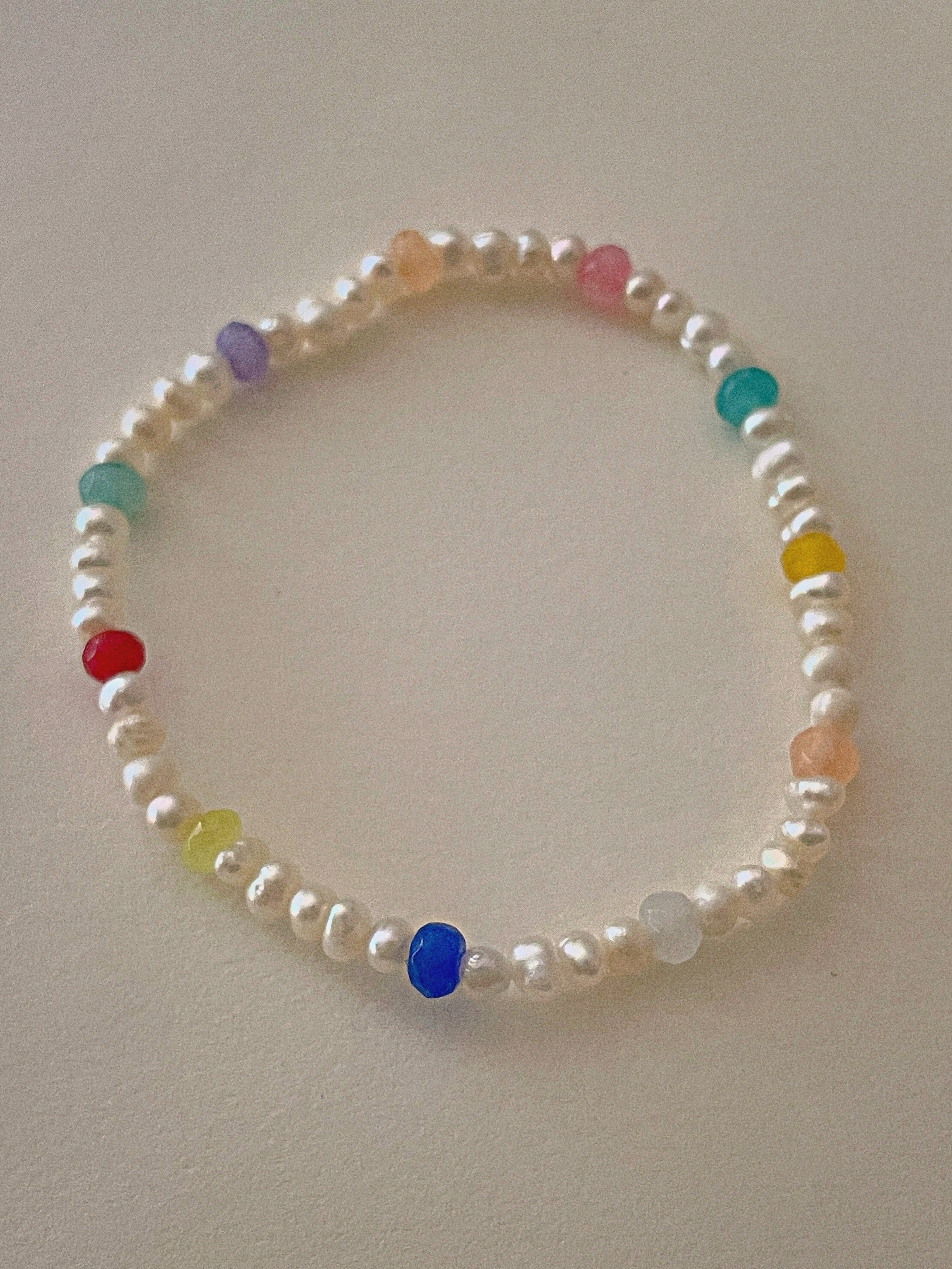 [당일발송] Rainbow beads bracelet