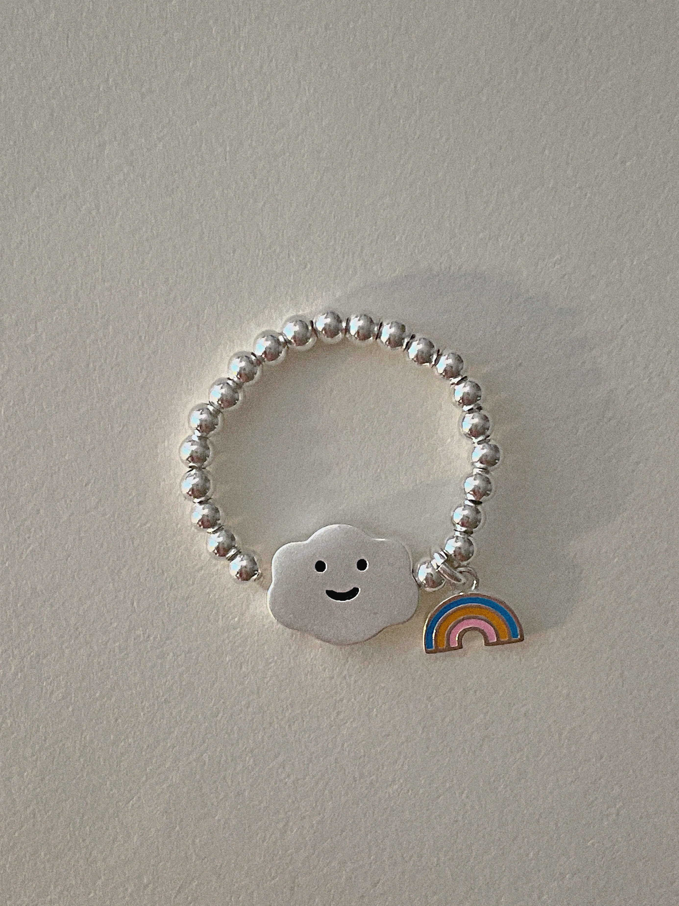[92.5 Silver] Cloud rainbow ring