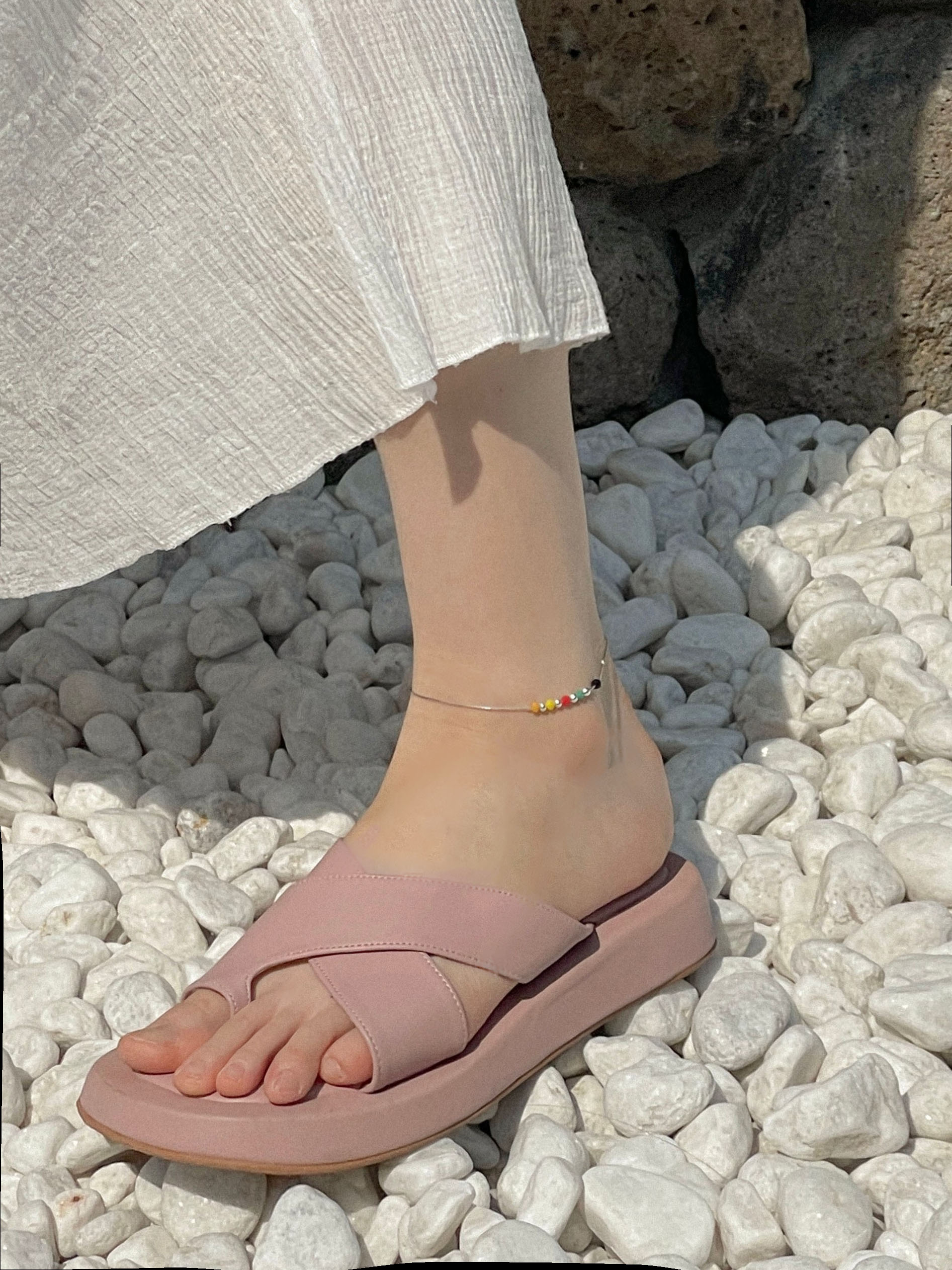 [당일발송/92.5 Silver]  Cute snake anklet