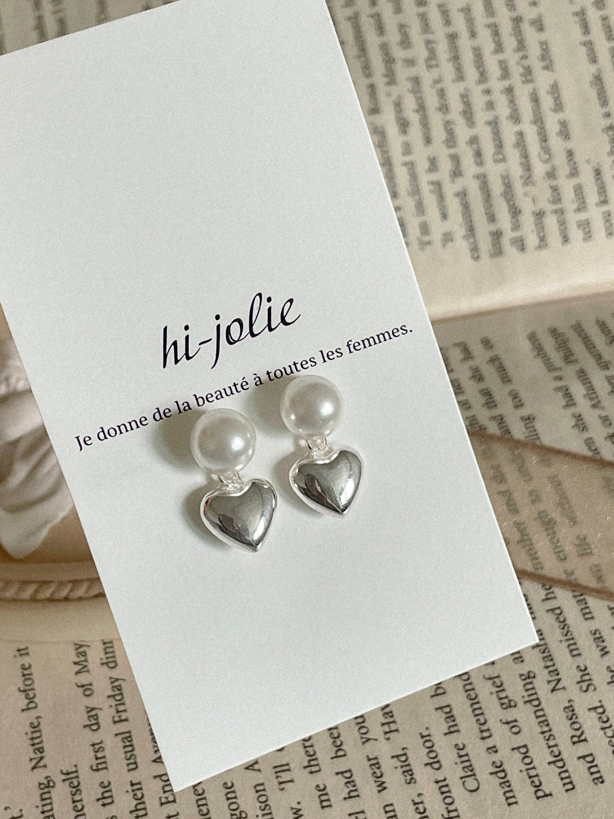 [당일발송/92.5 Silver]  Romantic heart earrings