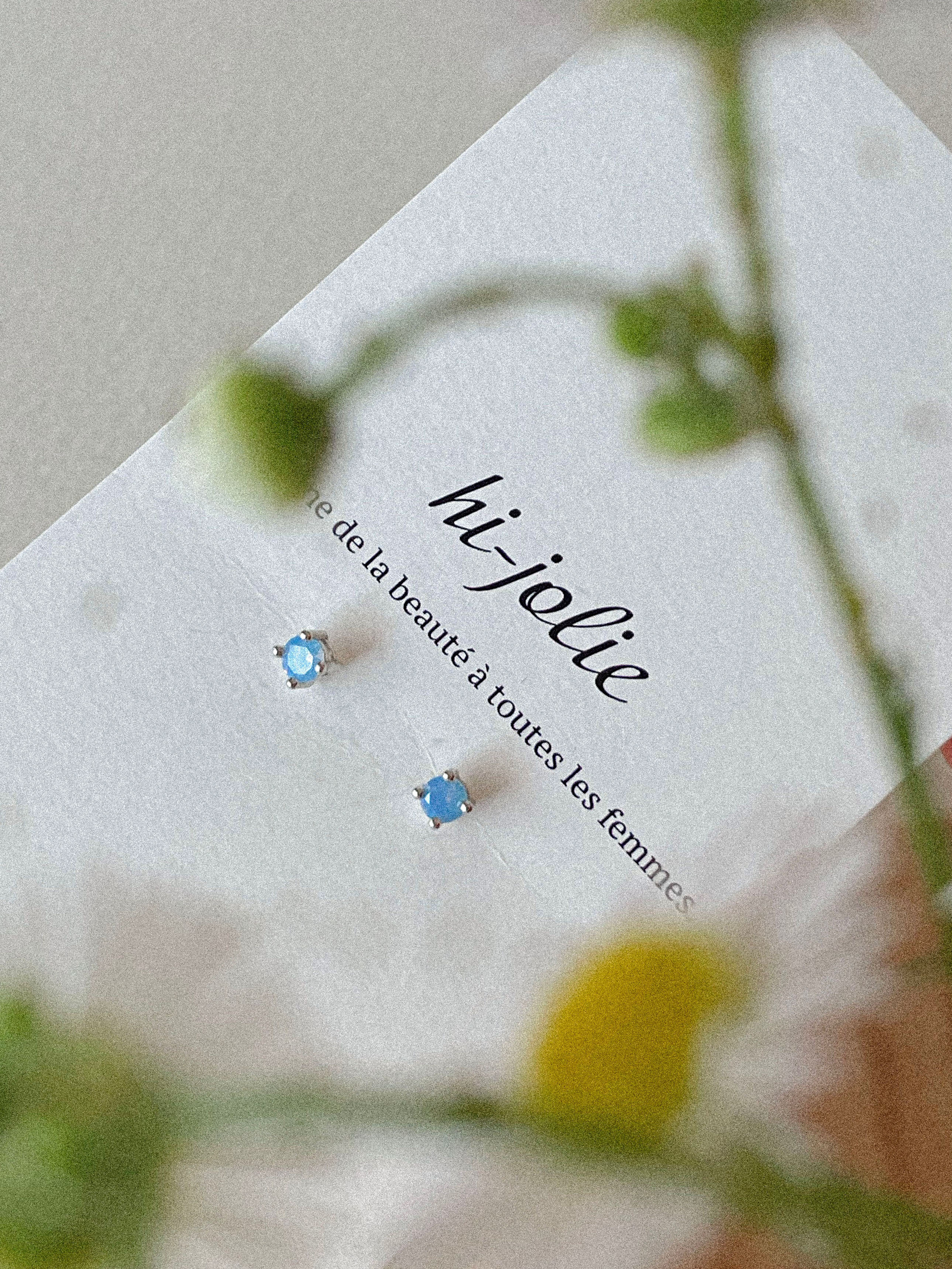 [당일발송/92.5 Silver]  Blue aqua earrings