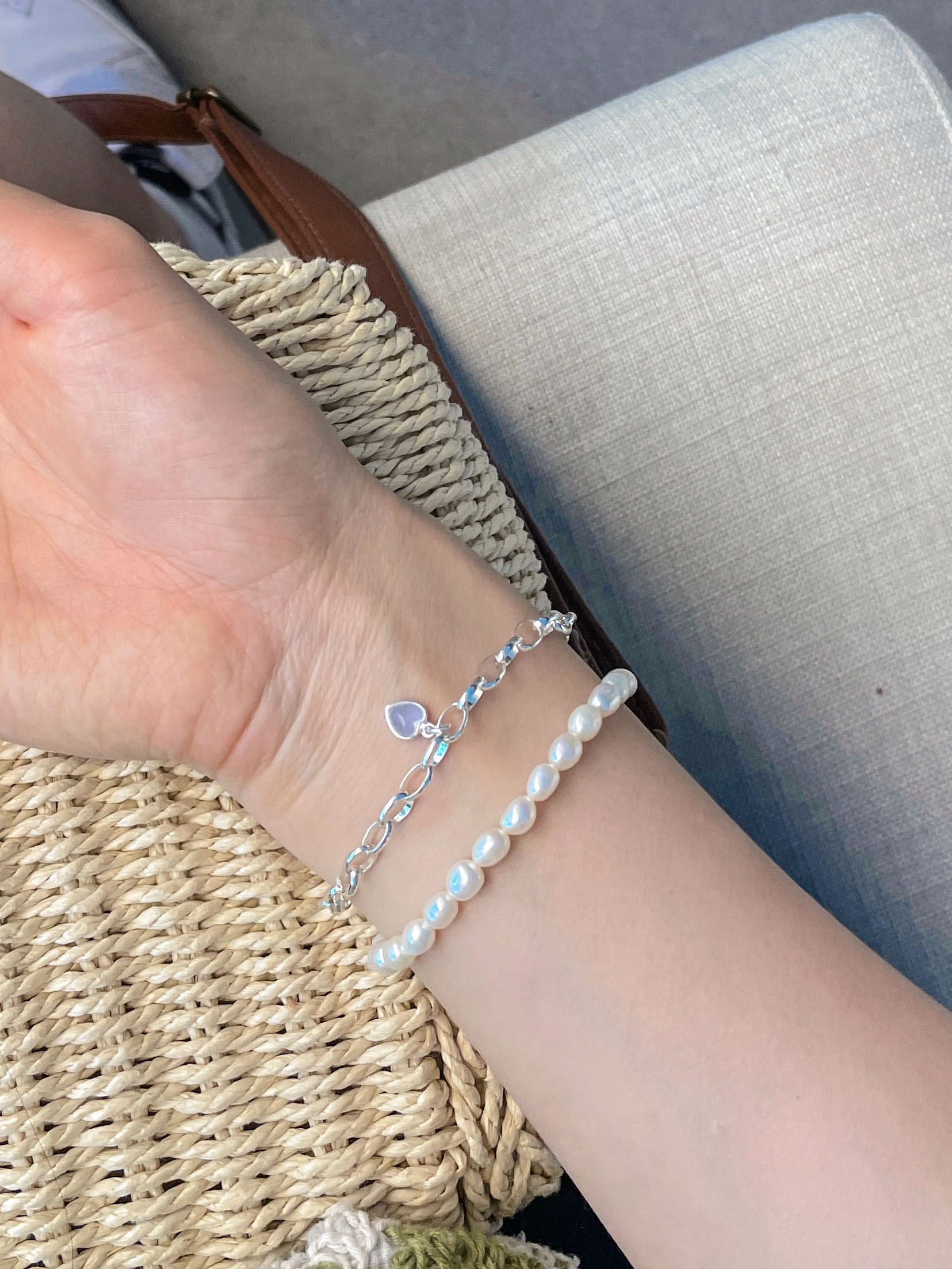 [92.5 Silver]  Transparent chain bracelet (3color)