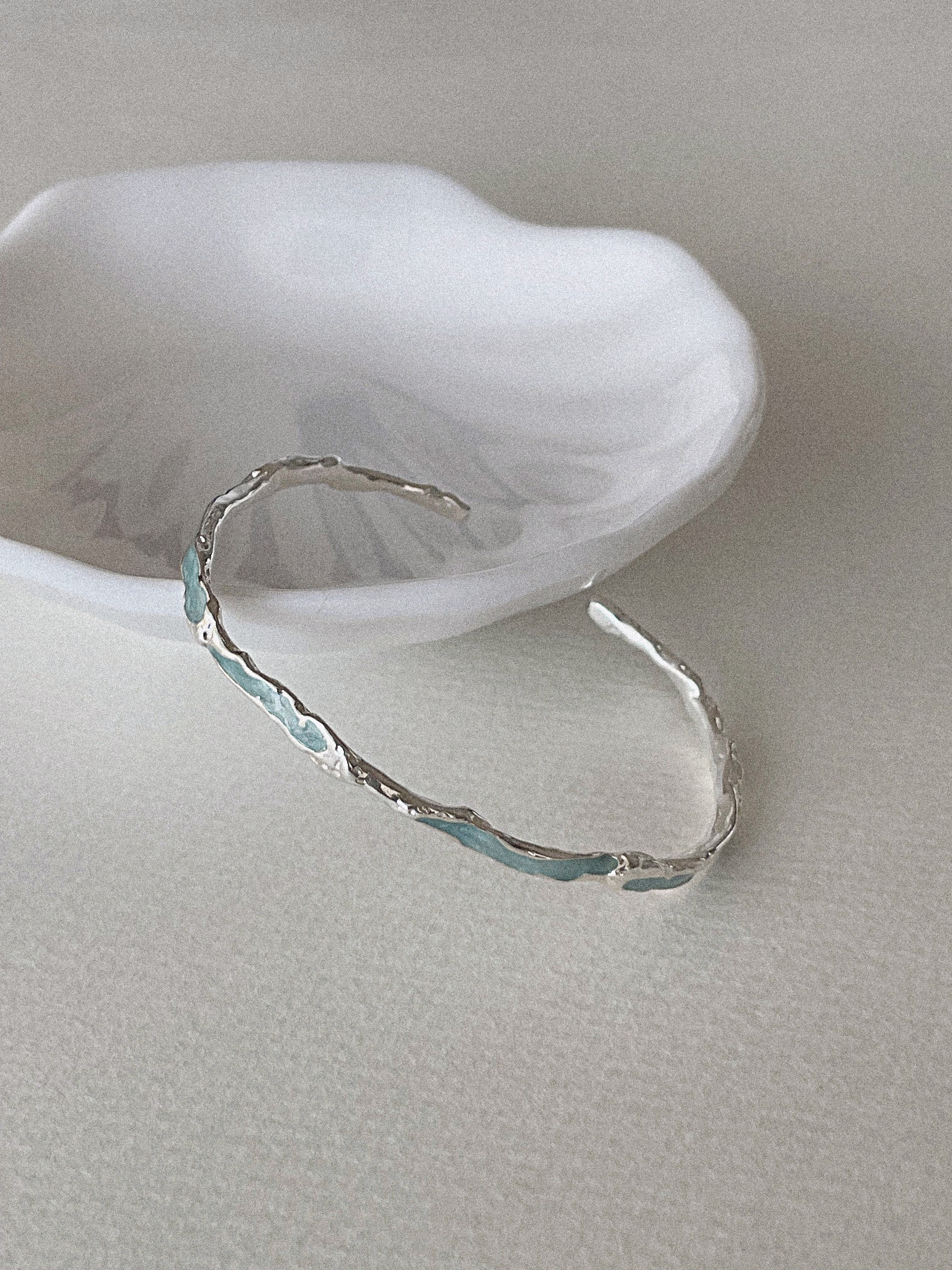 [92.5 Silver]  Mint bangle bracelet