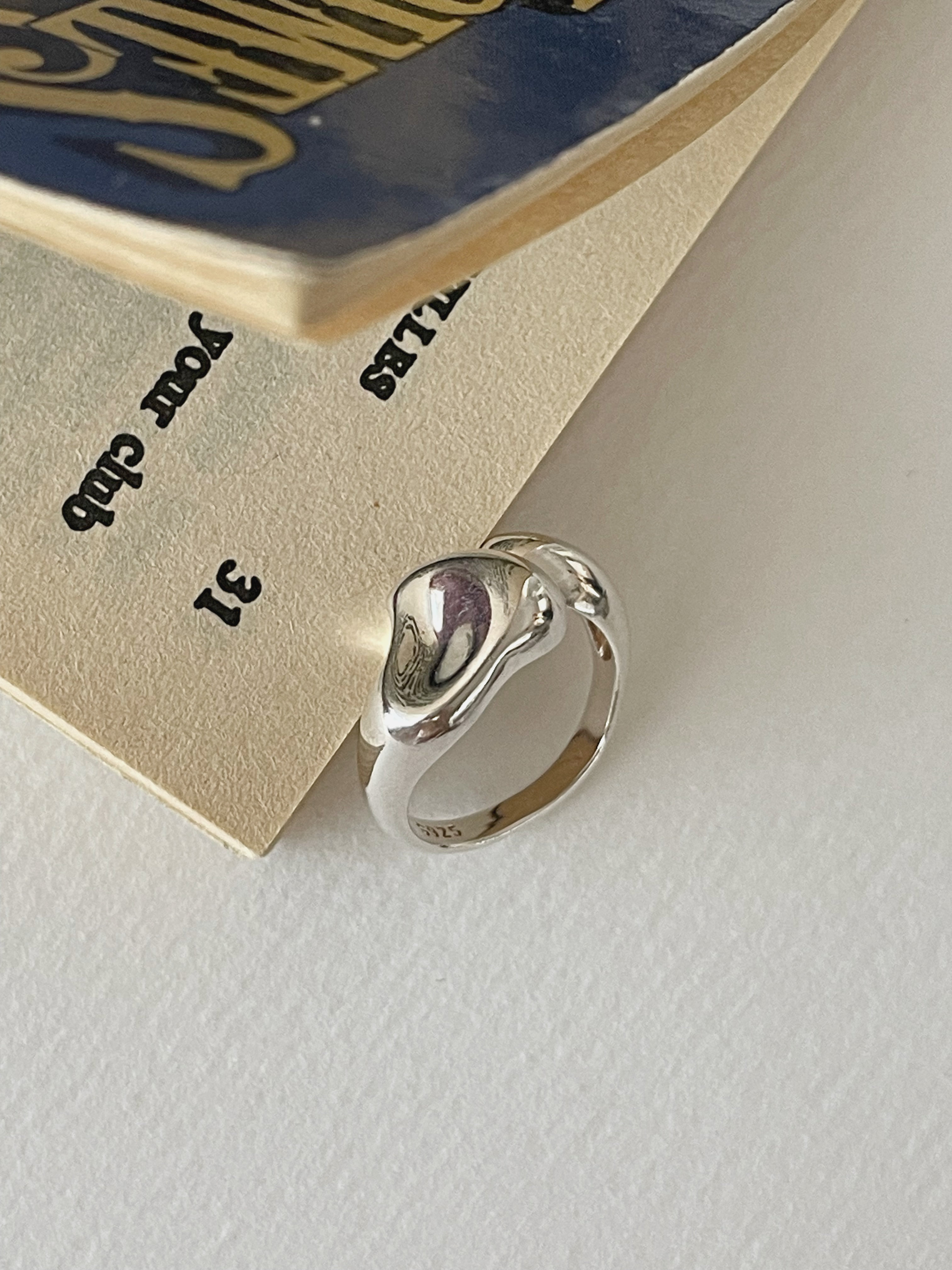 [당일발송/92.5 Silver]    Ring heart chubby ring