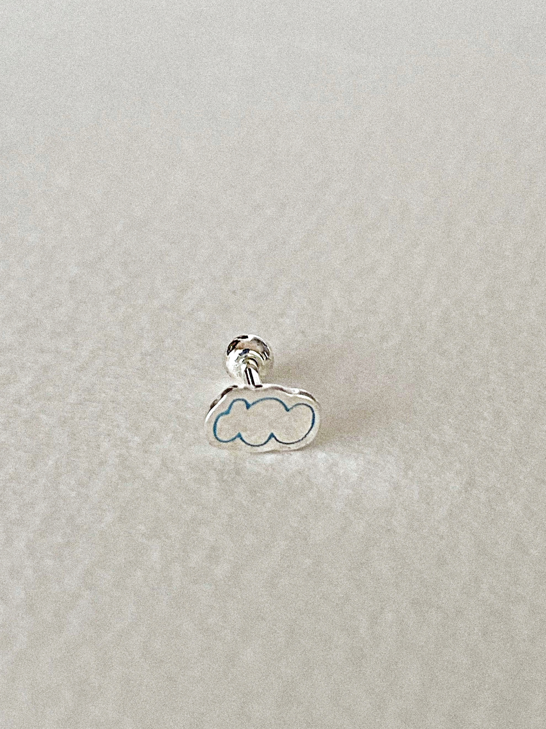 [92.5 Silver] Emoticon cloud piercing