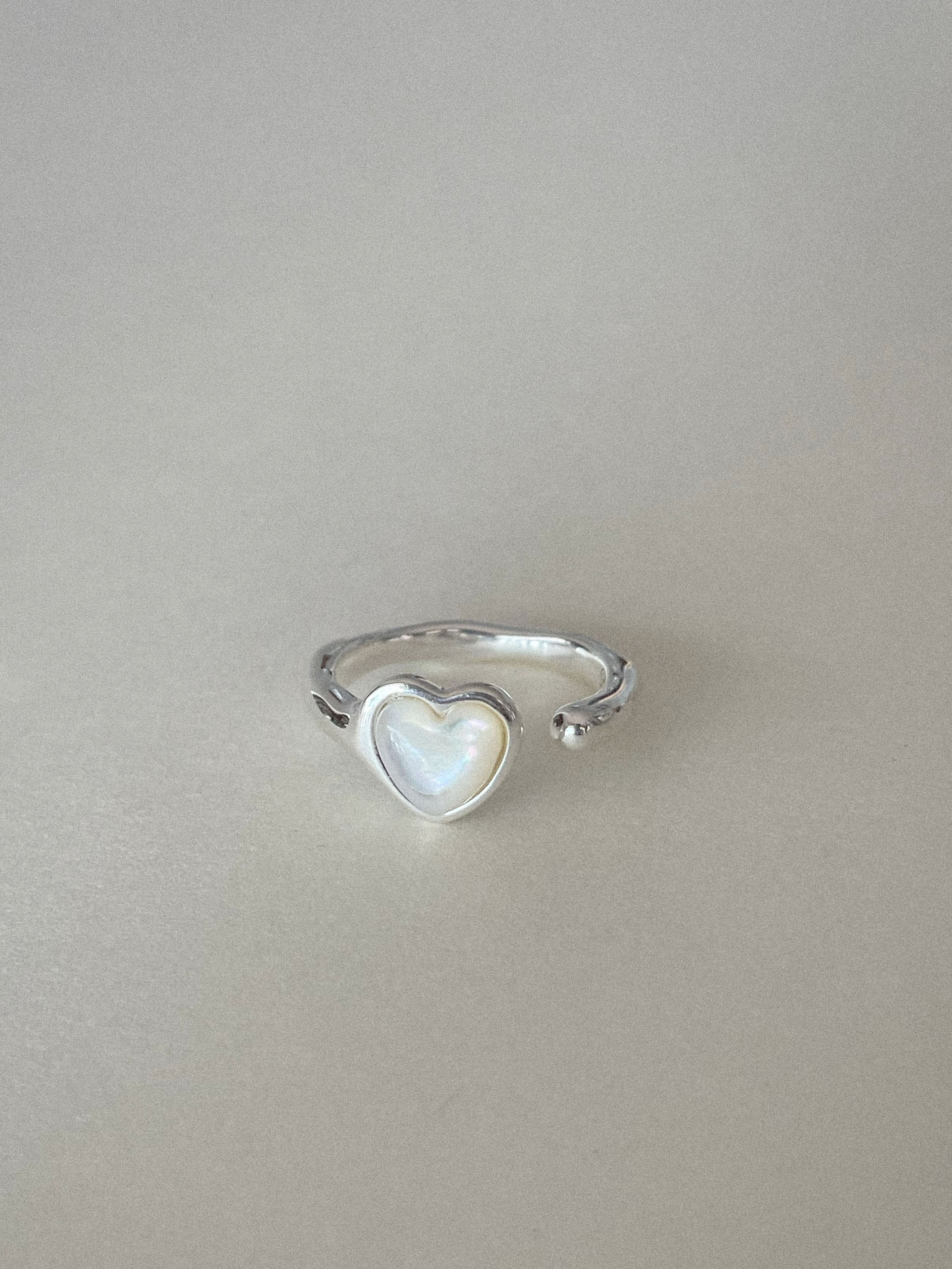 [당일발송/92.5 Silver]  Mother heart open ring