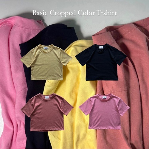 Basic Cropped Color T-shirt