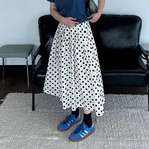 Dot Pleated Skirt