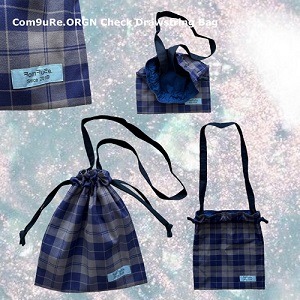Com9uRe.ORGN Check Drawstring Bag