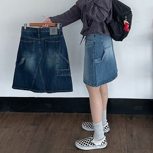 Carpenter Denim Skirt